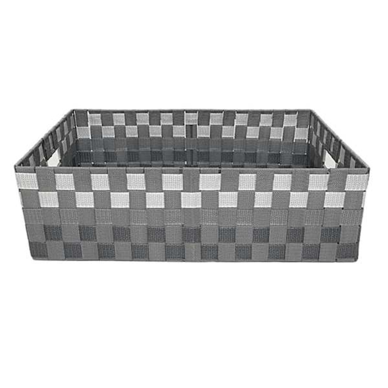 Grey Ombre Under Bed Strap Storage Basket, Large