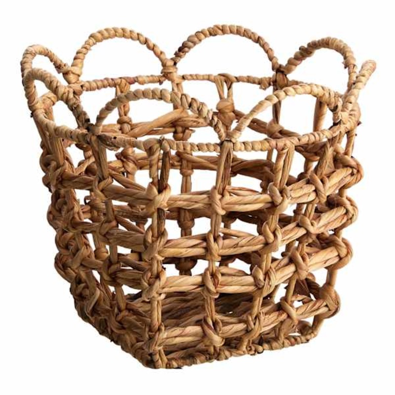 Providence Scallop Edge Water Hyacinth Storage Basket Small | At Home