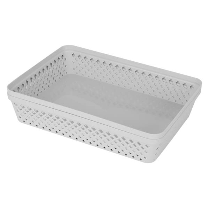 2-Pack Grey Brickor Storage Trays, Large