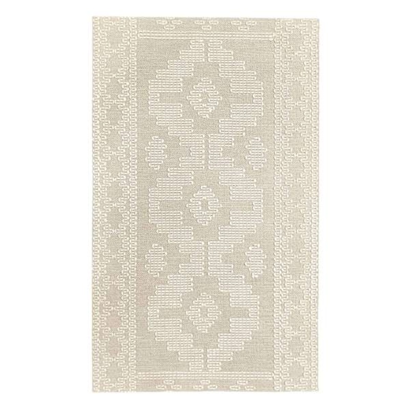 (B669) Found & Fable Goa Ivory Tribal Handmade Accent Rug, 3×5