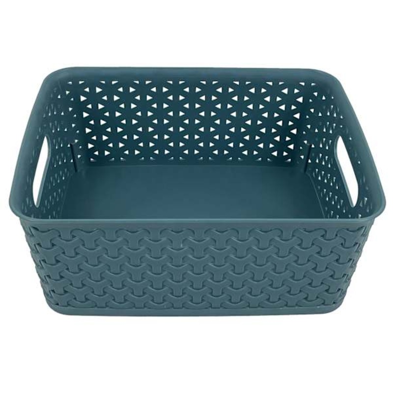 Blue Y-Weave Storage Basket Small | At Home