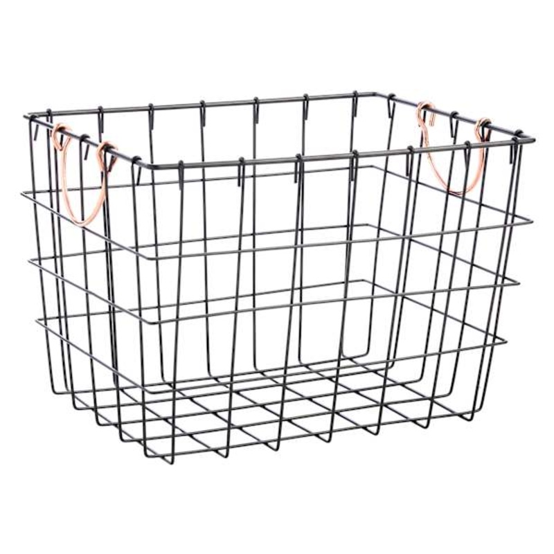 Bronze Metal Wall Basket Large | At Home