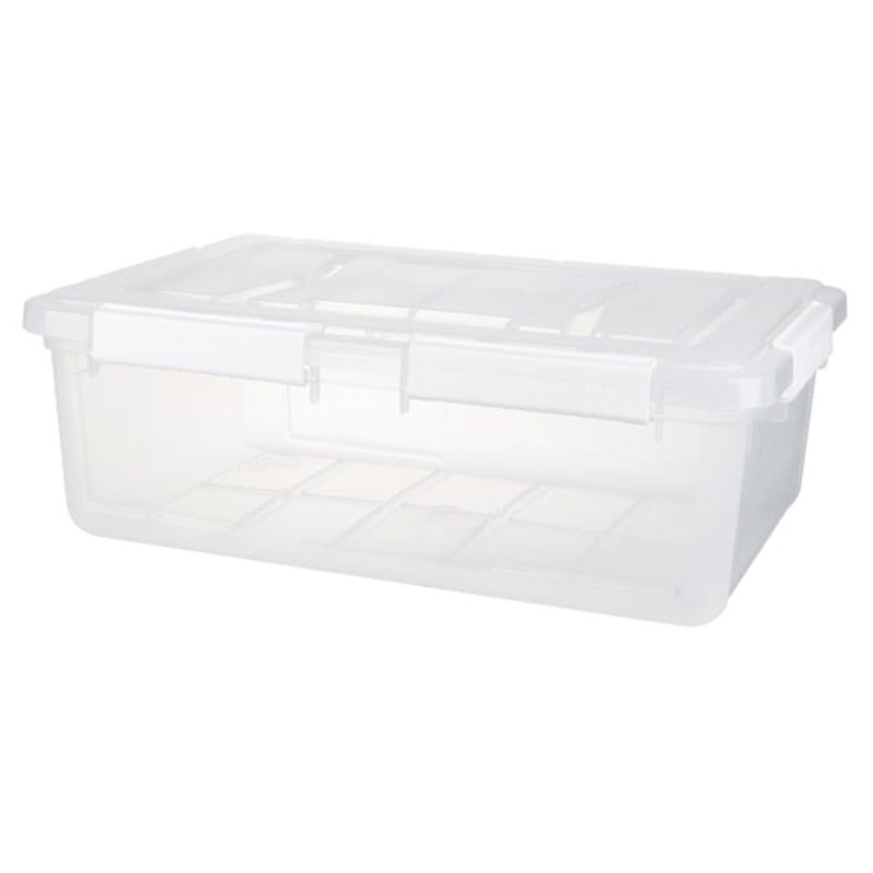 REAL SIMPLE Clear Waterproof Storage Tote, Medium