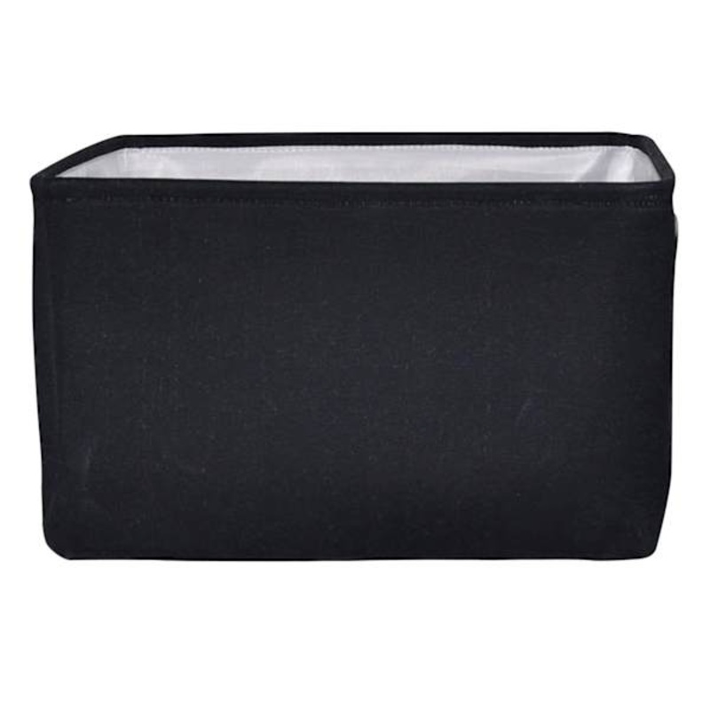 Black Rectangle Fabric Storage Basket Small | At Home