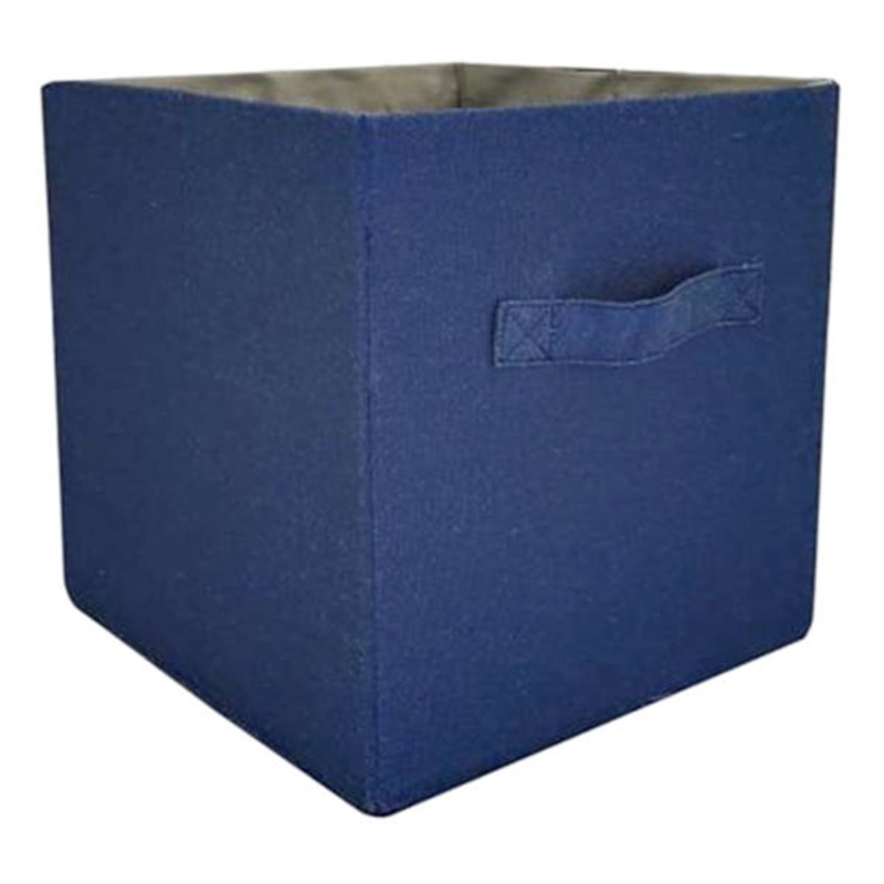 Blue Fabric Storage Bin with Handle, 10.5″