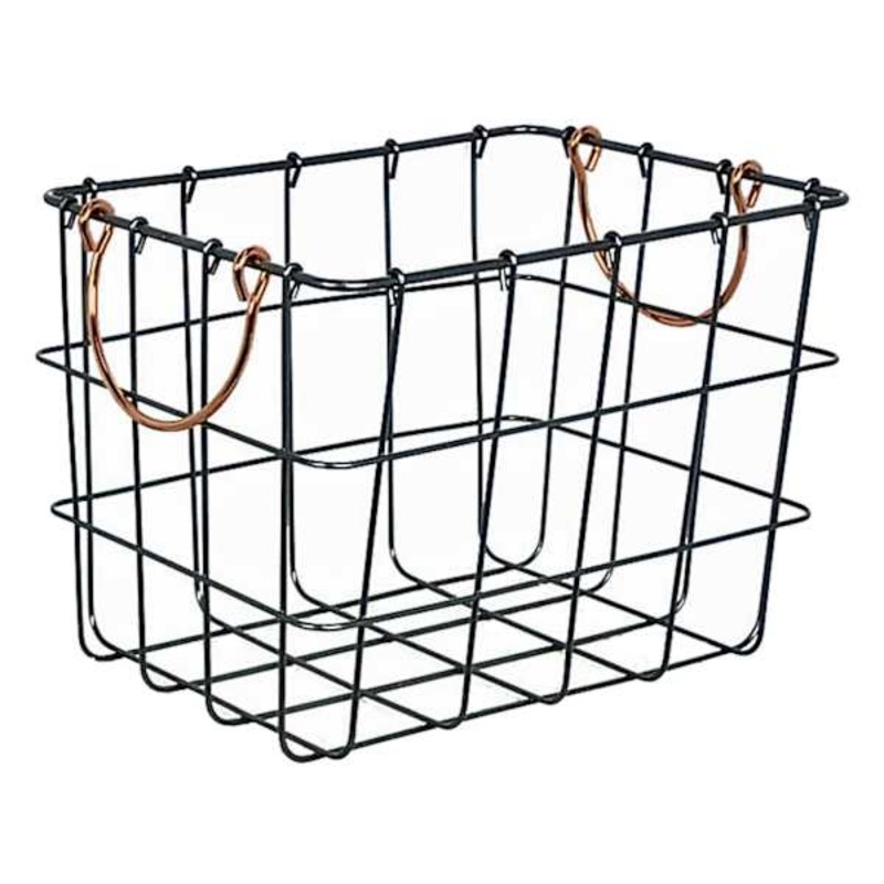 Bronze Metal Wall Basket, Medium
