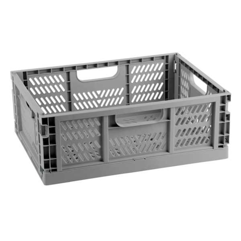Grey Collapsible Storage Basket, 15l