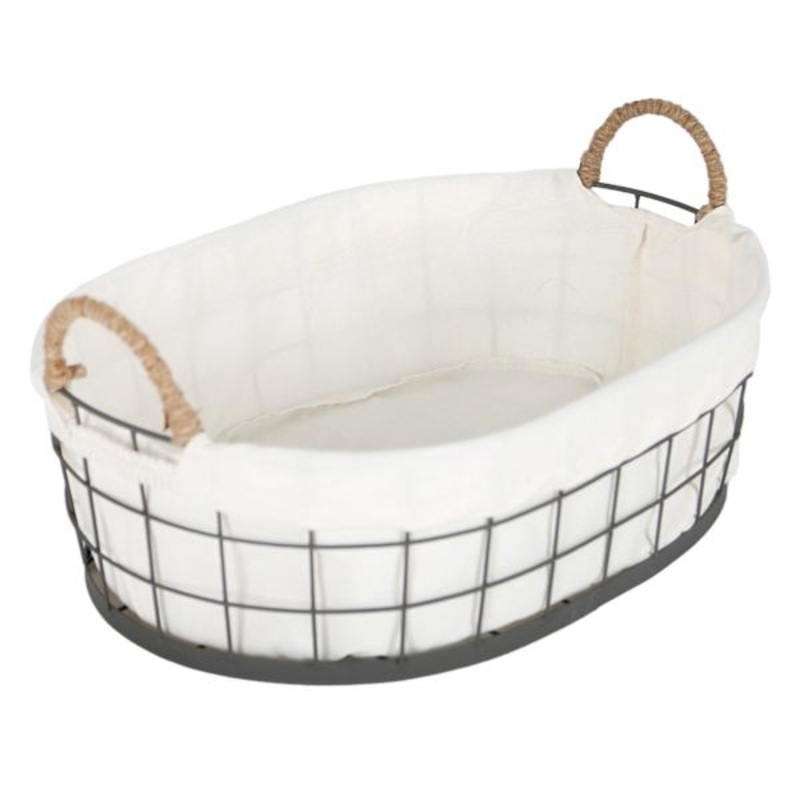 Lined Oval Storage Basket, Large