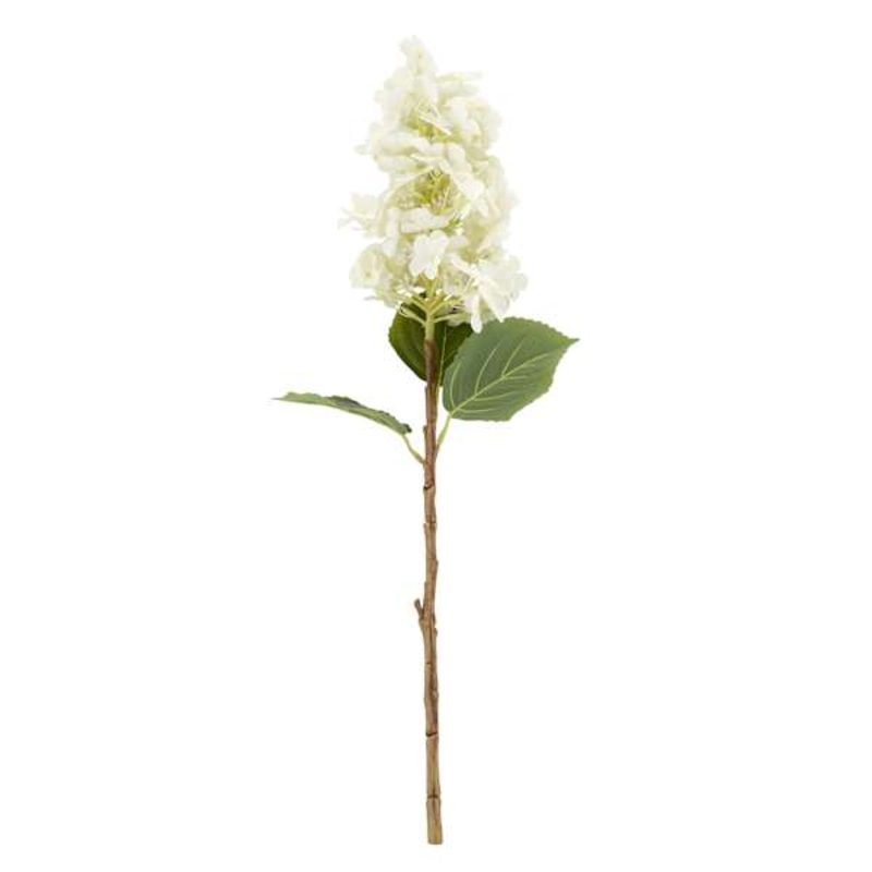 White Fabric Real-Feel Cone Hydrangea Stem, 24″