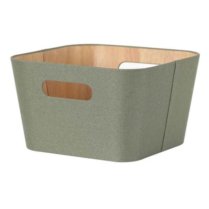 Green Sage & Wood Print Storage Basket, 8l