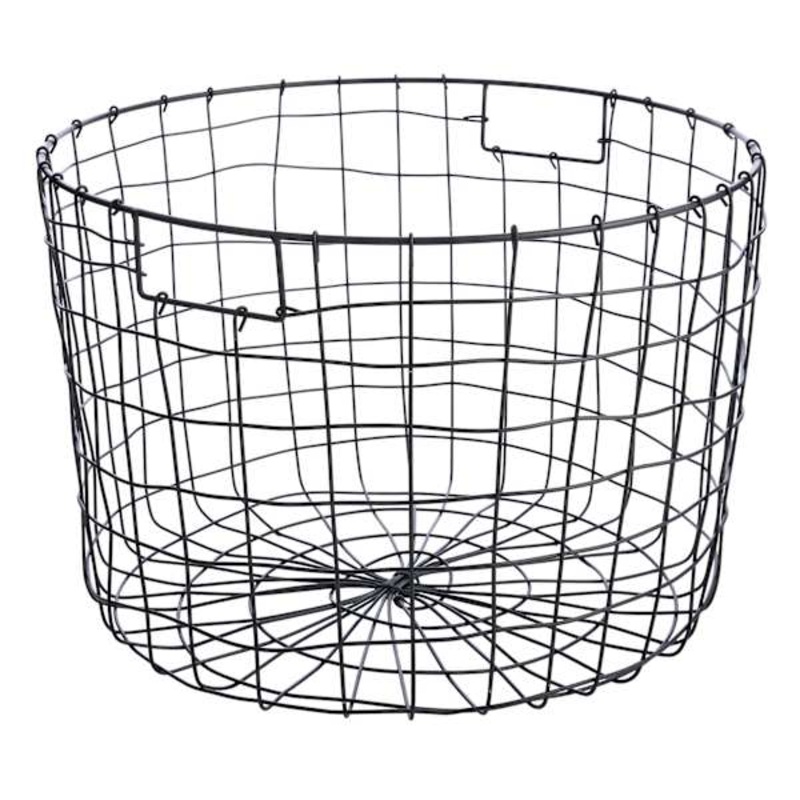 Honeybloom Tapered Dark Grey Metal Basket Large | At Home