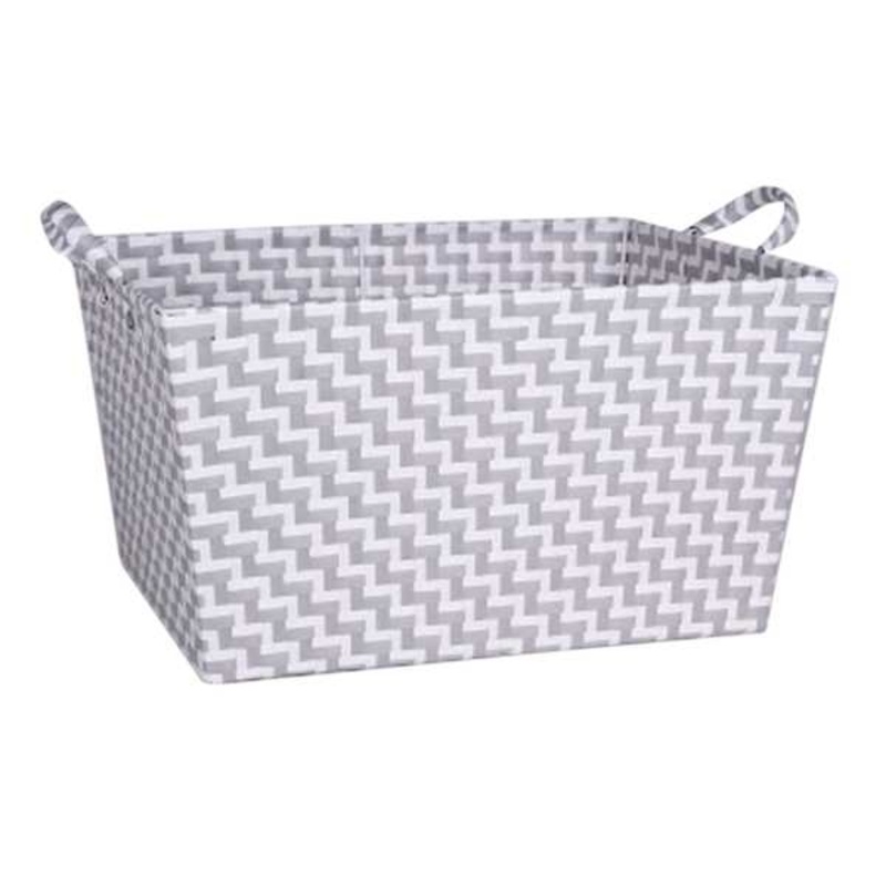 Kids Light Grey Tapered Rectangle Storage Basket, Large