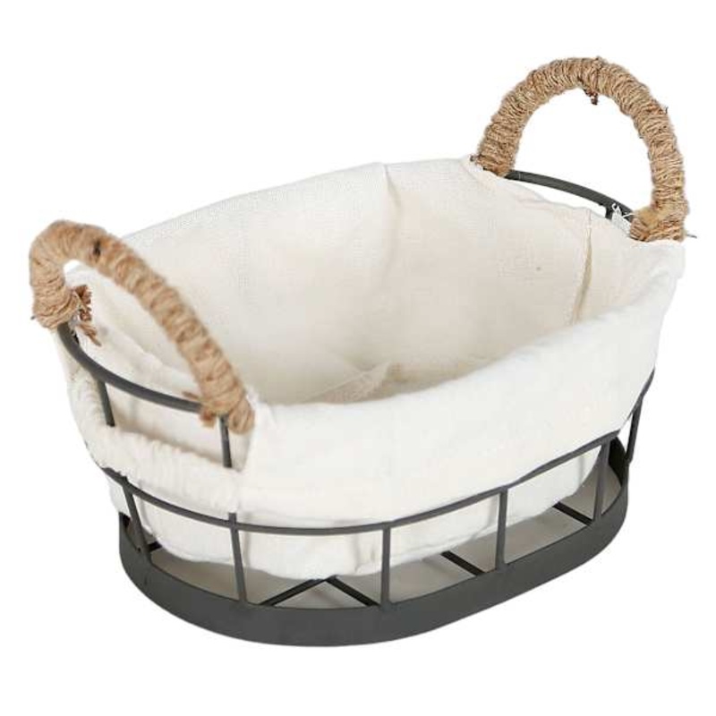 Lined Oval Storage Basket, Extra Small