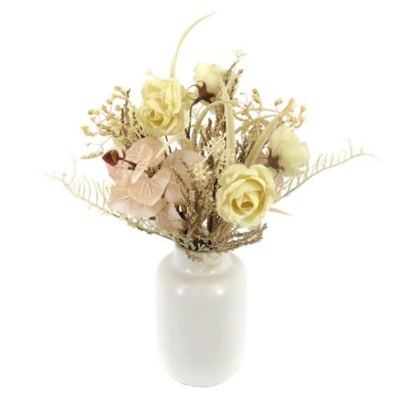 Rose & Heather Arrangement in Pot, 15″