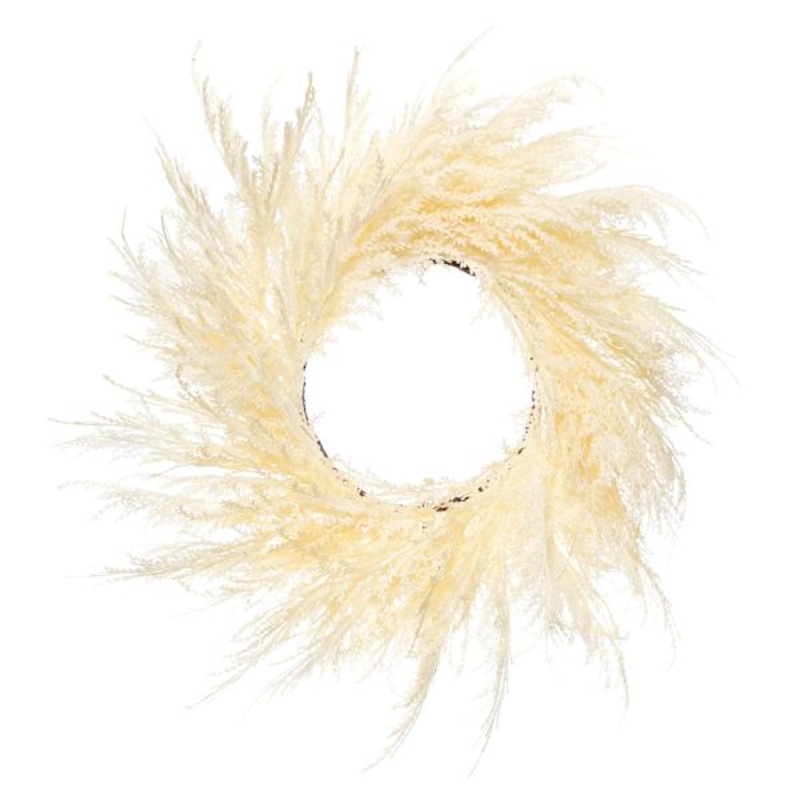 White Pampas Grass Wreath, 30″