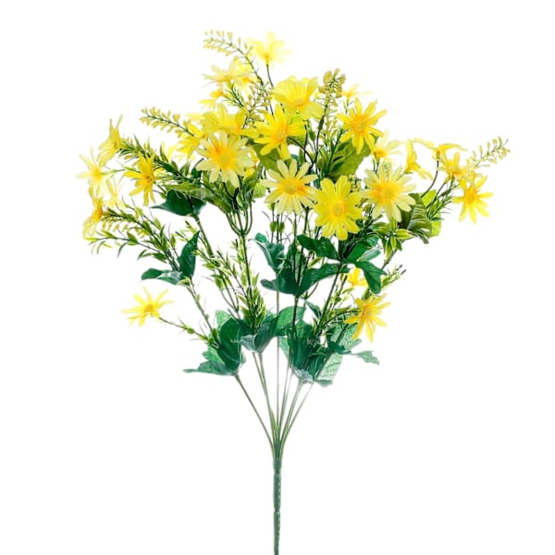 Yellow Daisy Mixed Floral Bush, 19″
