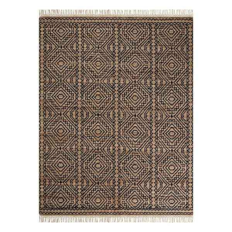 (B848) Tracey Boyd Devon Black Diamond Design Tassel Area Rug, 8×10