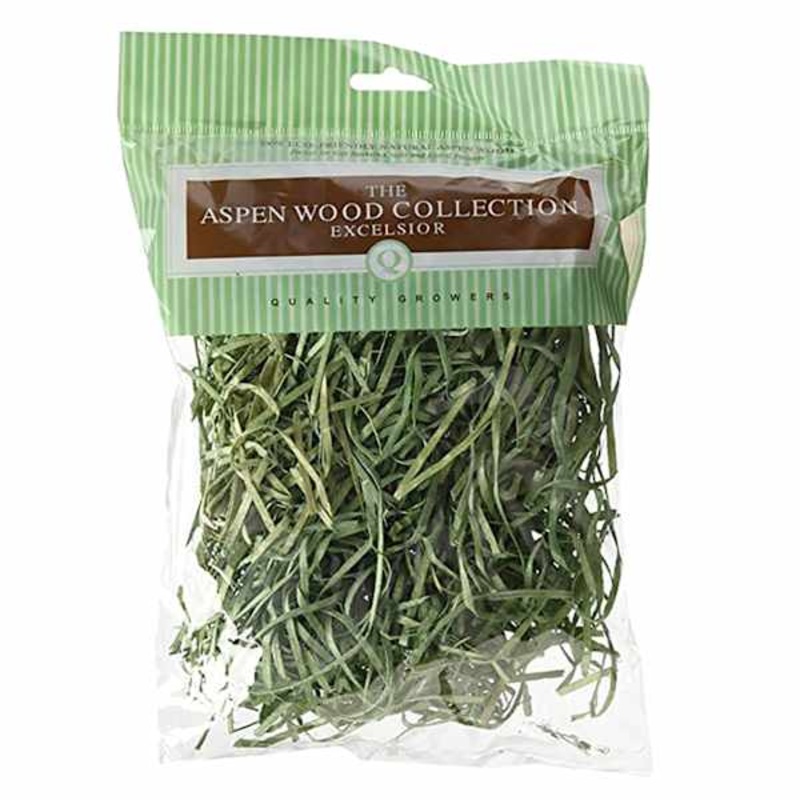 Basil Green Ribbon Cut Aspen Wood, Small