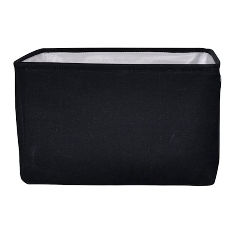 Black Rectangle Fabric Storage Basket, Large