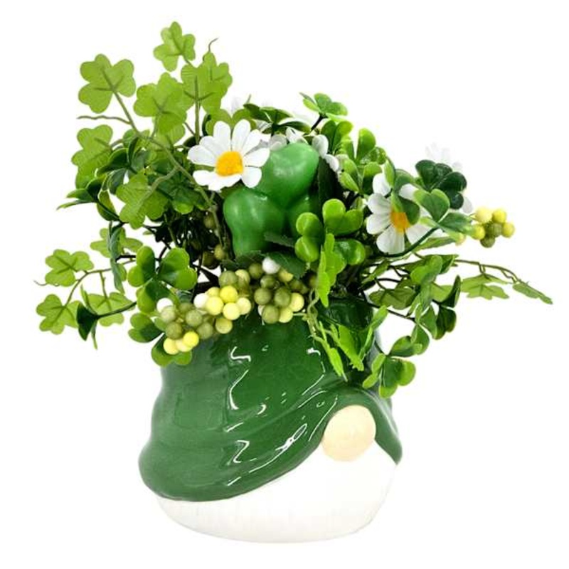 Greenery in Gnome Pot, 10″