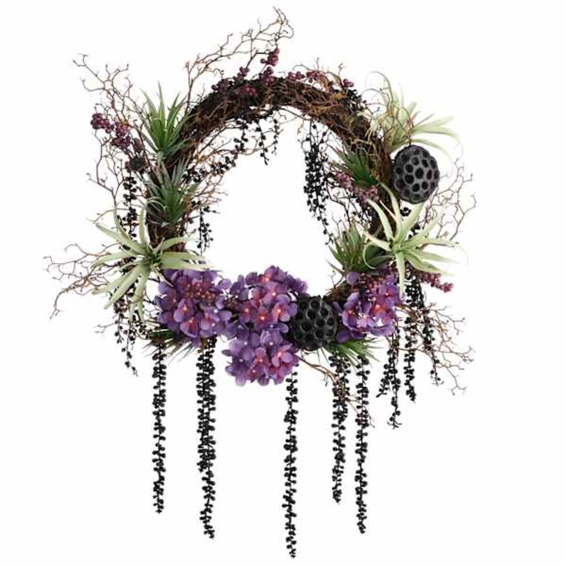 Grim Garden Succulent Hydrangea Wreath, 24″ | At Home
