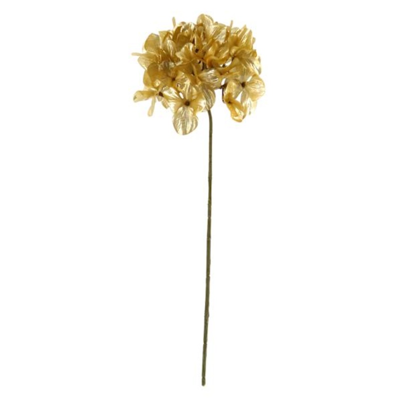 Metallic Gold Hydrangea Floral Stem, 21″