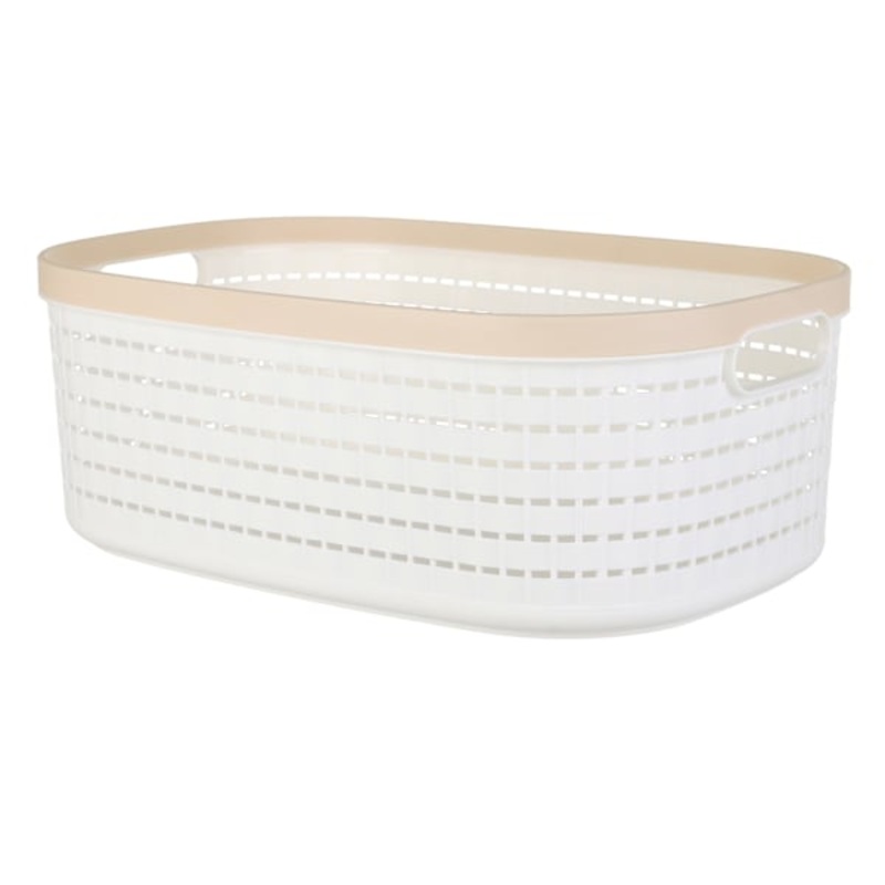 REAL SIMPLE White Rattan Storage Basket, Large