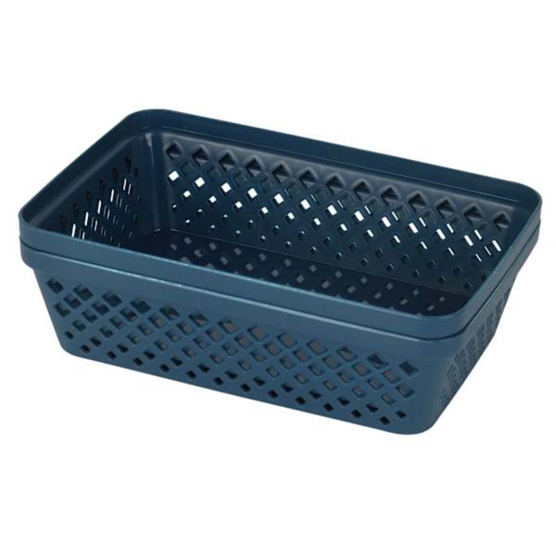 2-Pack Navy Blue Brickor Storage Trays Large | At Home