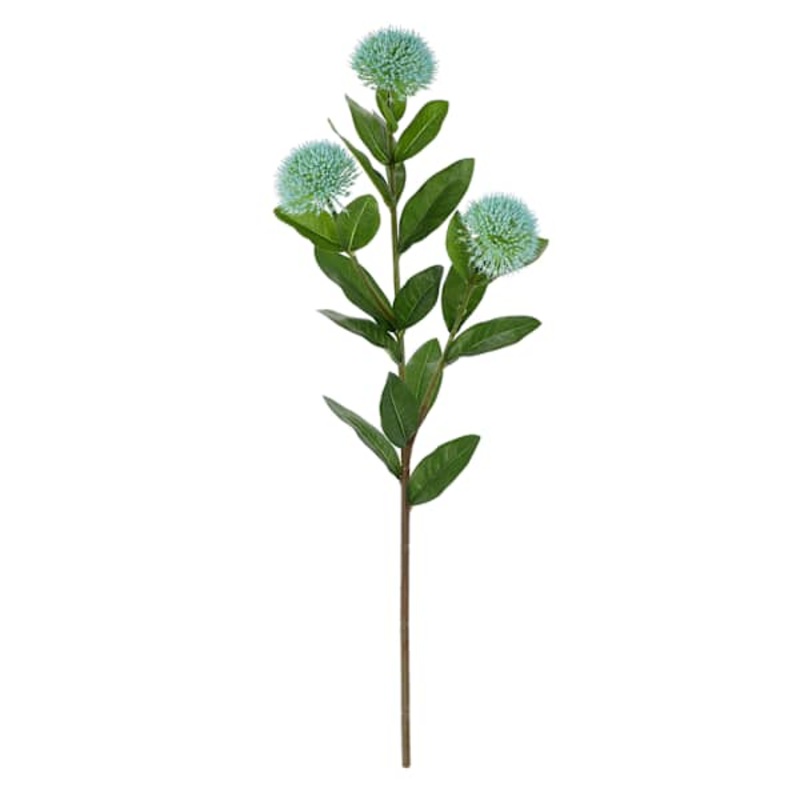 3-Bulb Blue Thistle Floral Stem, 31.5″
