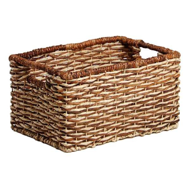 Bacburi Woven Abaca Shelf Storage Tote, Large