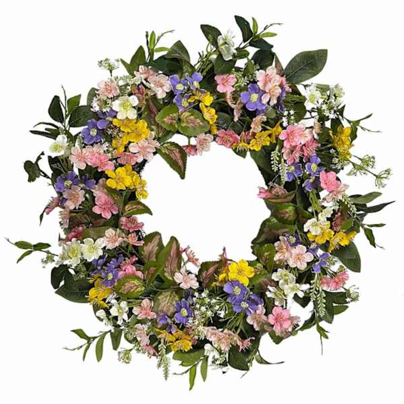 Colorful Wild Flower Wreath, 22″