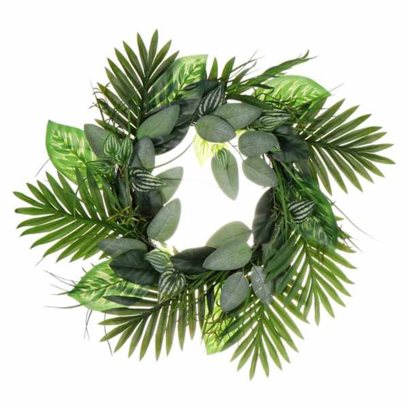Green Leaves Wreath, 22″