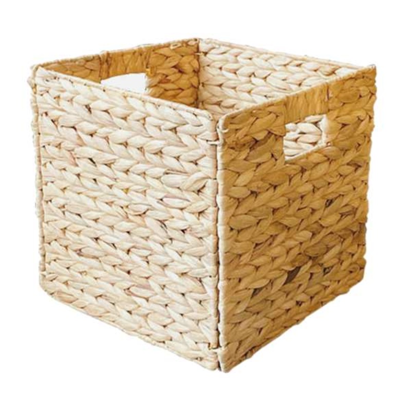 Natural Arrow Weave Water Hyacinth Folding Storage Basket | At Home