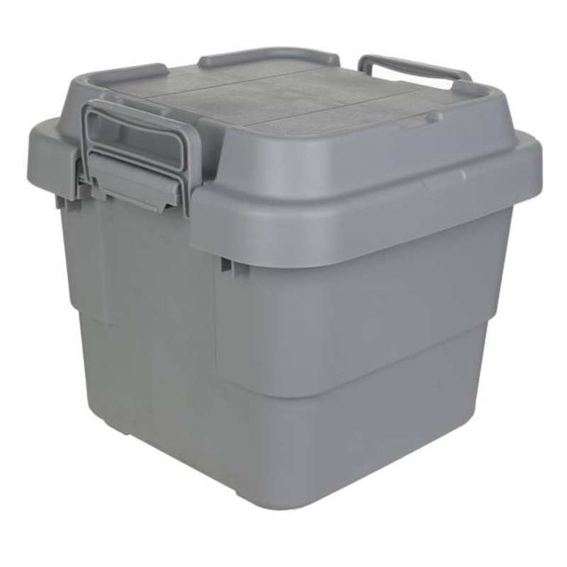 REAL SIMPLE Matte Grey Tote with Lock Latches, Small