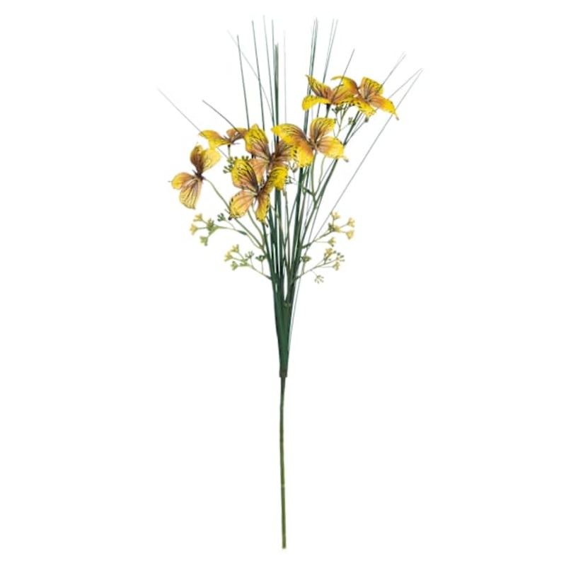 Yellow Butterfly, Grass & Berry Spray, 26″