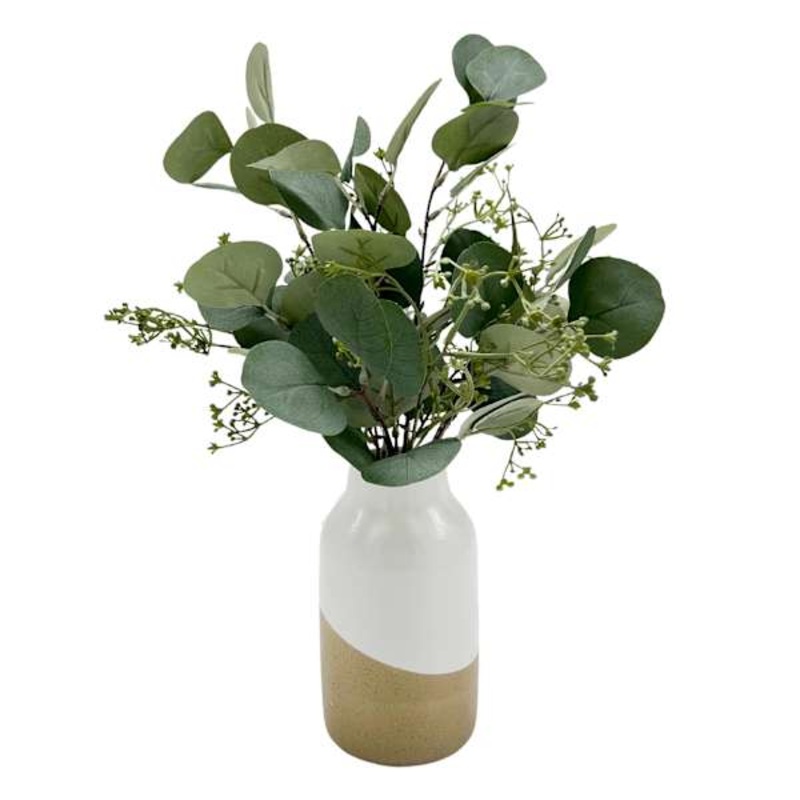 Eucalyptus Arrangement in Two-Toned Pot, 17.7″