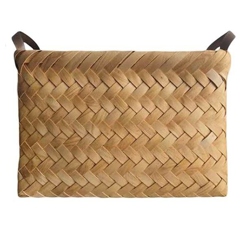 Light Chipwood Rectangle Storage Basket, Large