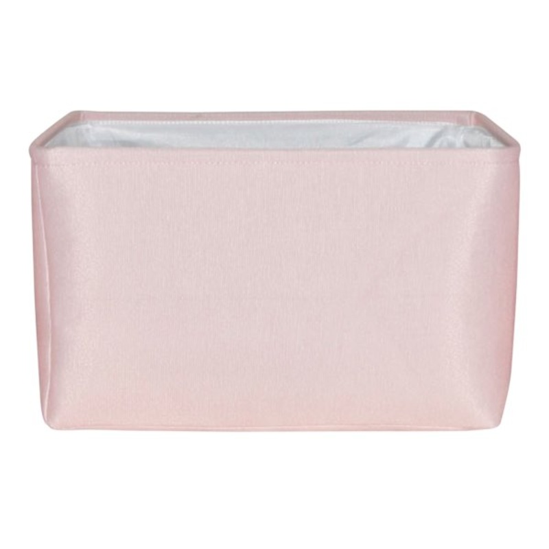 Pearl Blush Pink Rectangle Fabric Storage Basket, Medium
