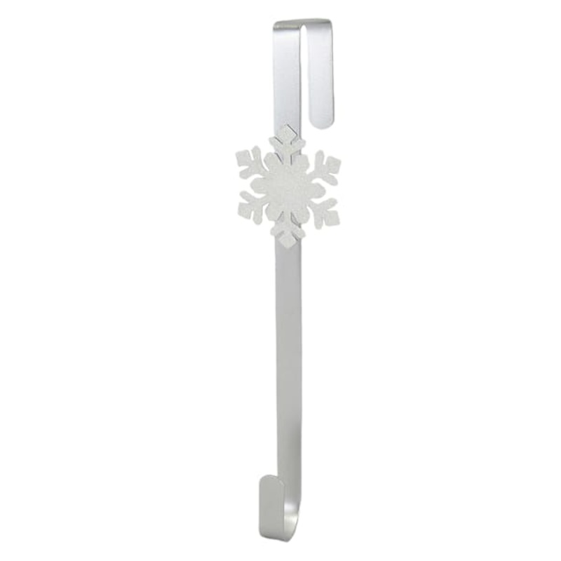 White Snowflake Wreath Hanger 15″ | Holiday Door Accents | At Home
