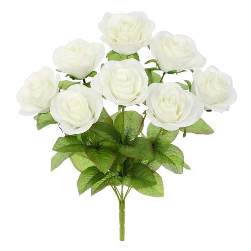 White Tonal Rose Floral Spray, 18″