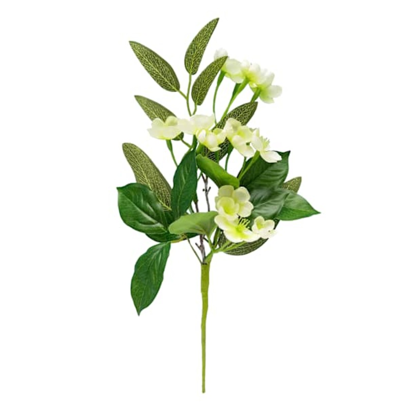 White Wild Flower Pick, 13″