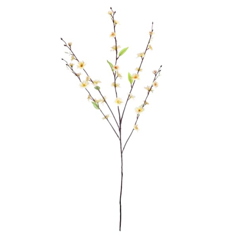 Yellow Peach Blossom Floral Stem, 36.5″