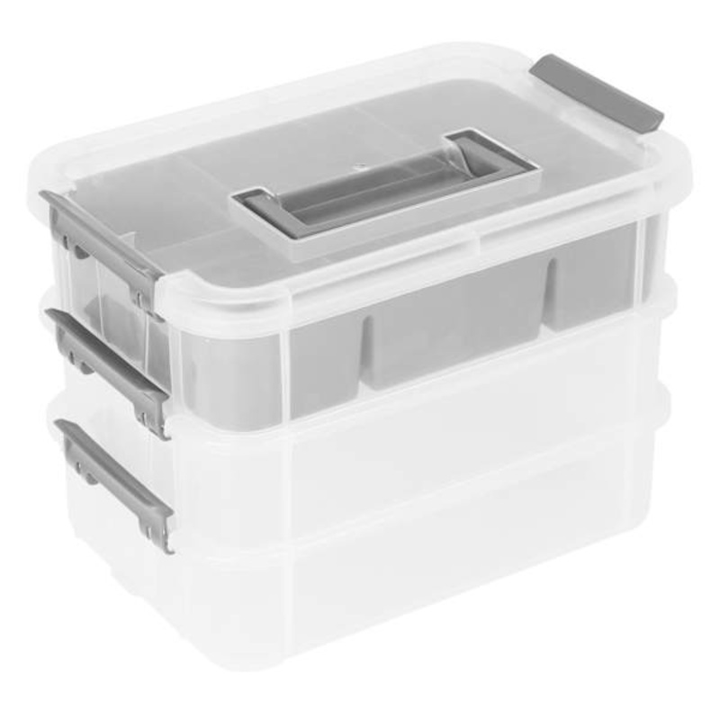 3-Layer Stacked Carry Box with Tray | At Home