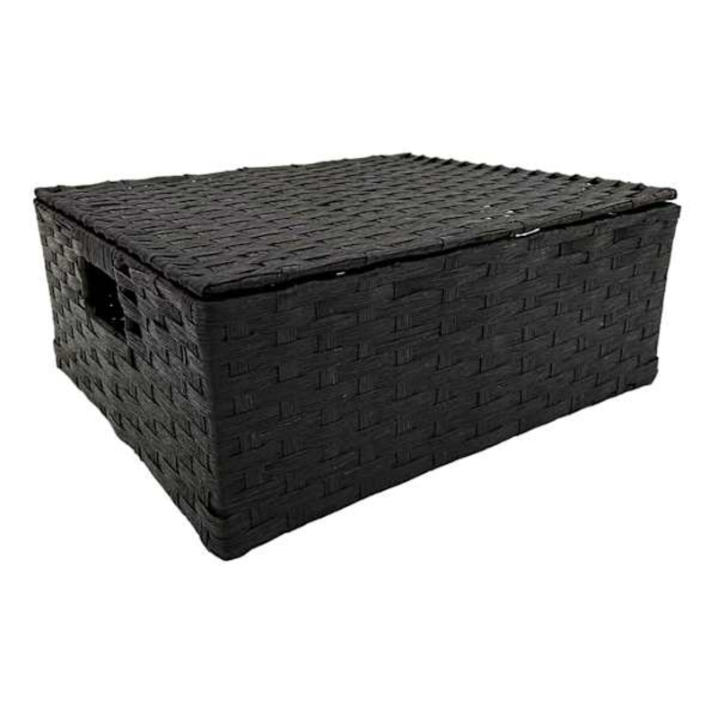 Black Paper Rope Storage Basket Medium | At Home