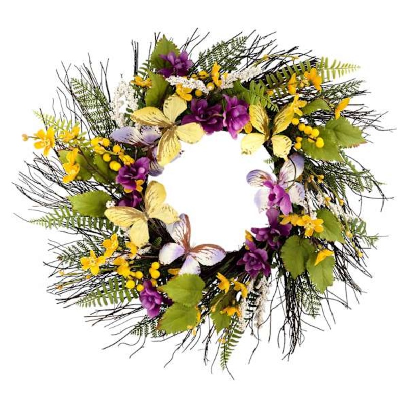 Butterflies & Wildflower Wreath, 20″