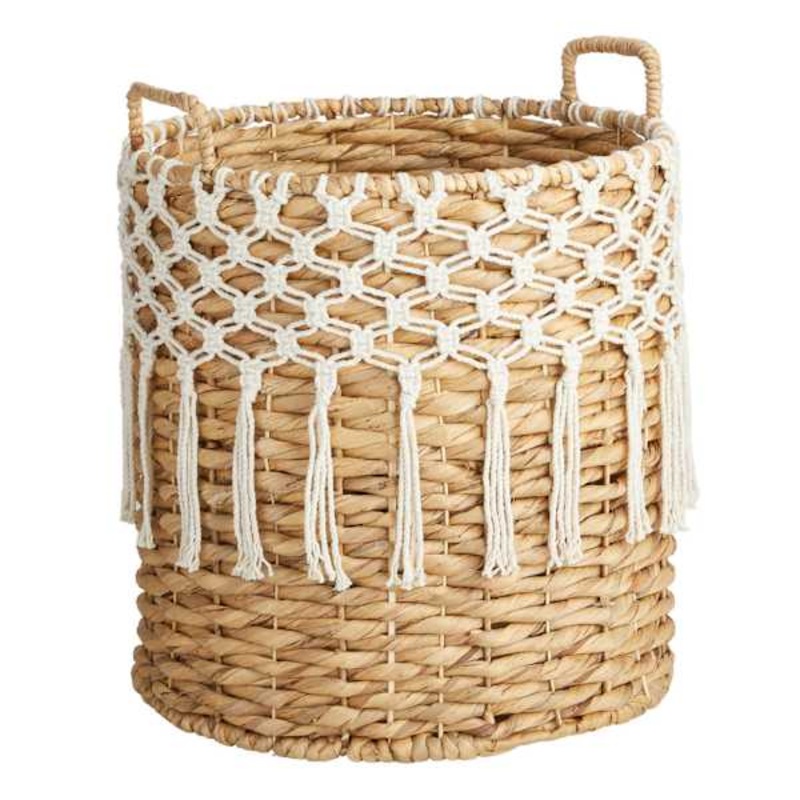 Found & Fable Water Hyacinth with Macrame Basket, Large
