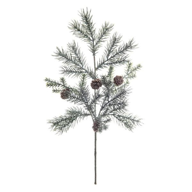 Glittered Snow Pinecone Pick 16″ | Holiday Decor | At Home