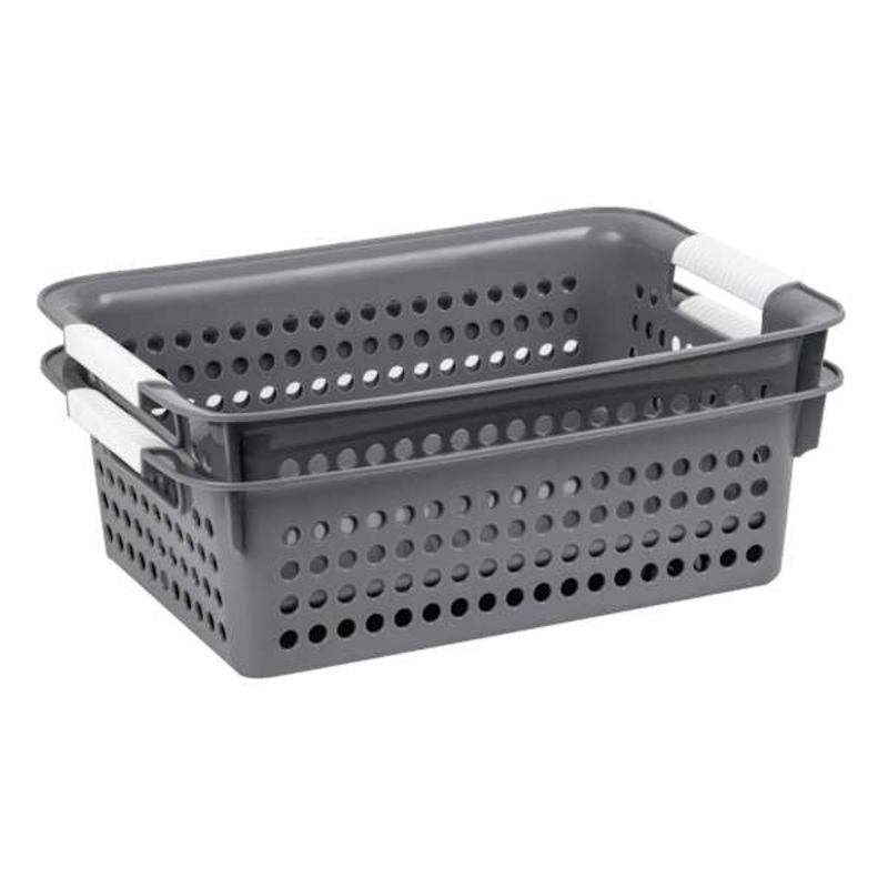 Grey Circle Cutout Storage Basket 2 Pack | At Home