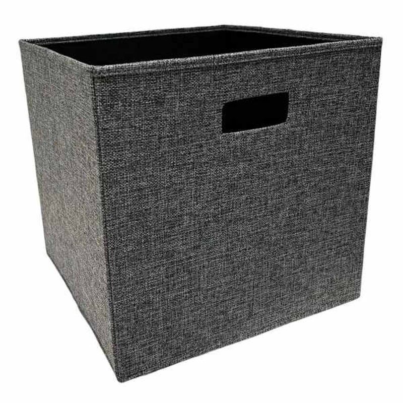 Grey Square Fabric Storage Cube, 13″