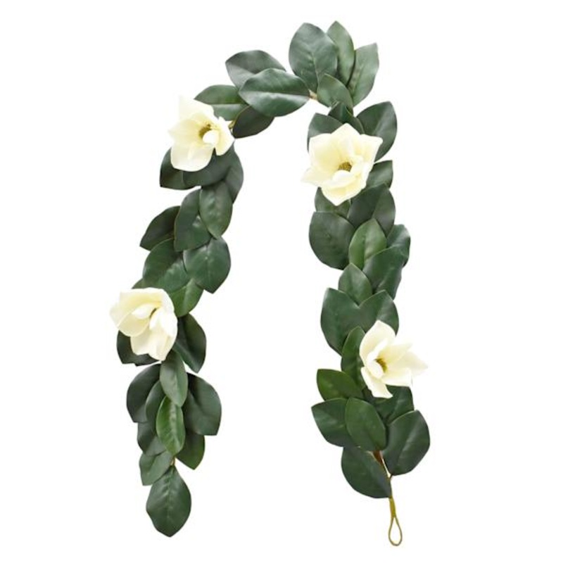 Hanging Floral Magnolia Leaves, 60″